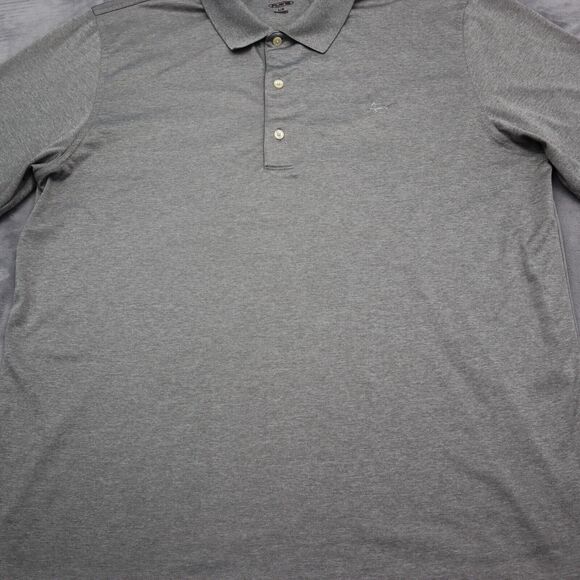 Greg Norman Shirt Mens L Gray Slit Chest Button Short Sleeve Collared Top - Picture 10 of 16